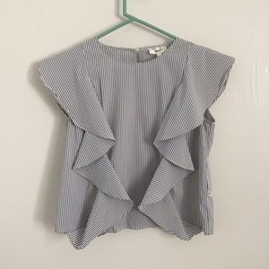 NYTT striped ruffle top NWOT